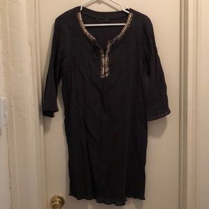 Velvet brand Gold Embroidered Neckline Dress